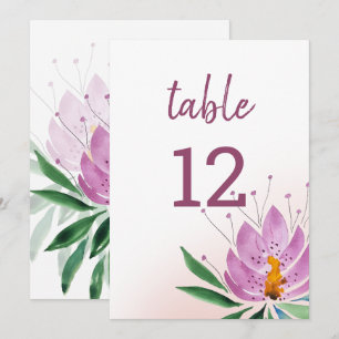 Faire-part Élégant romantique violet lotus aquarelle Art