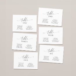 Faire-part Elegant Wedding Table Number Seating Chart Cards
