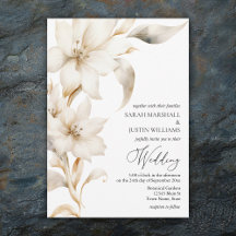 Elégante aquarelle beige et blanche Floral annonce