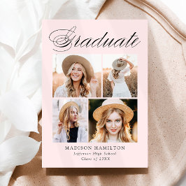 Faire-part Élégante calligraphie Blush Pink 4 Diplôme photo