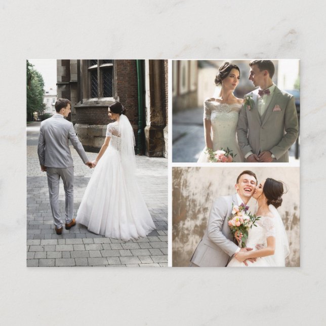 Faire-part Elégante carte postale de Merci Mariage flou Flora (Devant)
