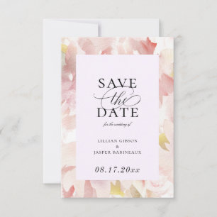 Faire-part Élégante Plum floral blanc Enregistrer la date