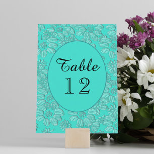 Faire-part Elégantes marguerites Turquoise Mariage Table Pas 