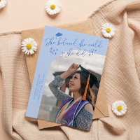 Elle a cru diplômée bleu glacé Photo incurvée