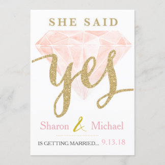 Faire-part Elle a dit Oui Pink Diamond