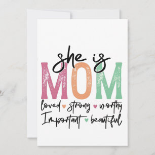 Faire-part Elle est maman : Amoureuse, forte, digne, importan