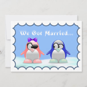 Faire-part Elopement de pingouin