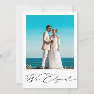 Faire-part Elopement minimaliste de Mariage photo noir modern