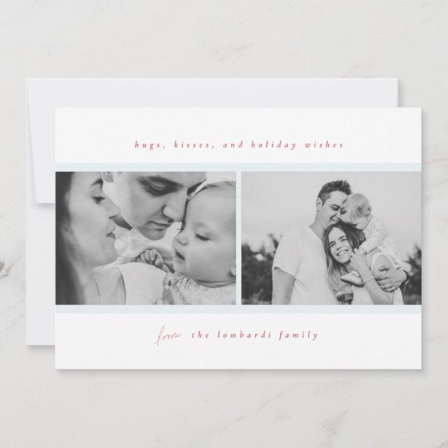 Faire-part Embrasages, Baisers, Voeux De Vacances (Devant)