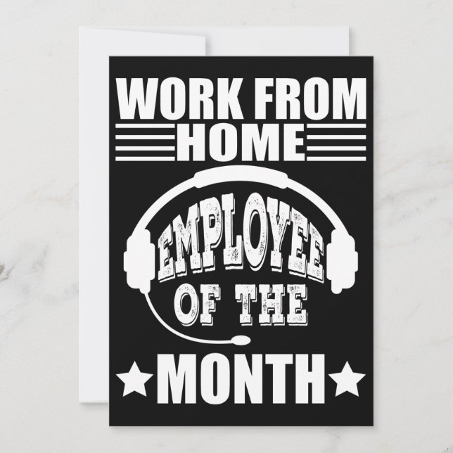 Faire-part Employé du mois travaillant depuis son domicile (Devant)