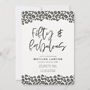 Faire-part Empreinte de léopard soixante et sassy 50e anniver