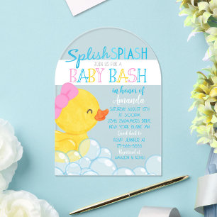 Faire-part en acrylique pour Baby Shower Fille Can