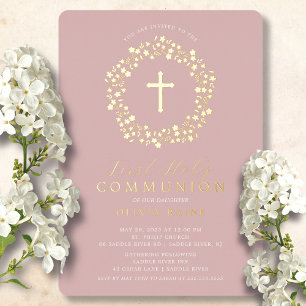 Faire-part en aluminium Communion solennelle Fille