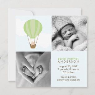 Faire-part En haut, en haut et en bas ! Annonces Bébé Balloon