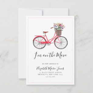Faire-part En mouvement Vélo floral Nouvelle adresse Accueil 