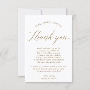 Faire-part En remplacement de Favors Merci Place Card Gold