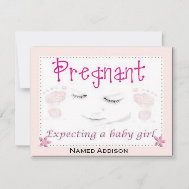 Faire-part Enceinte avec Addison (Devant)