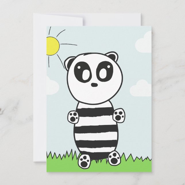 Faire-part Enfants Panda  (Dos)