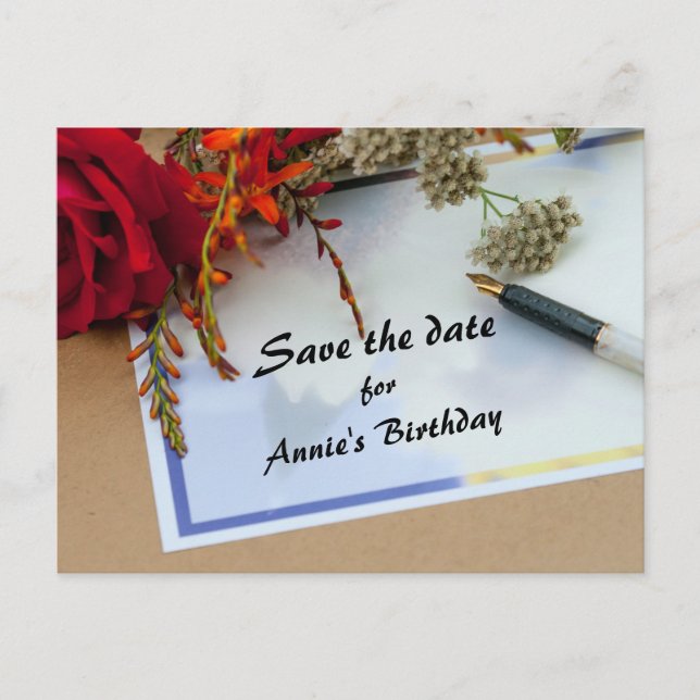 Faire-part Enregistrer La Carte Postale Date Annonce (Devant)