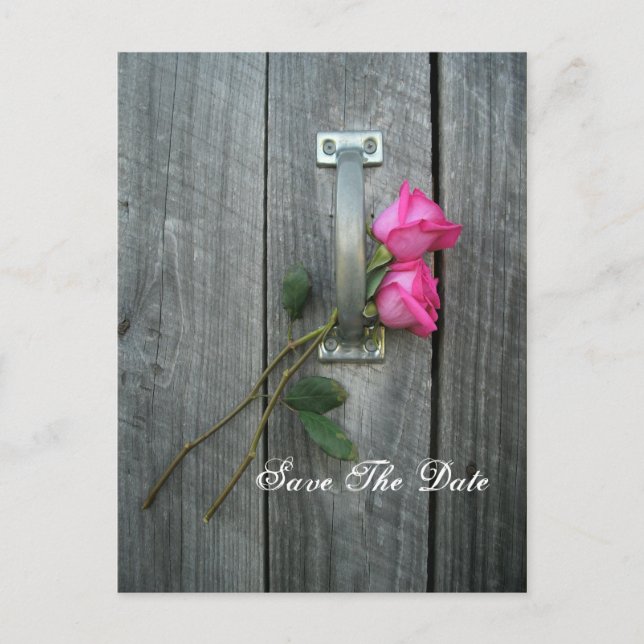 Faire-part Enregistrer la carte postale Date - Deux Roses et  (Devant)