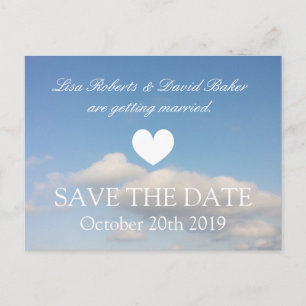 Faire-part Enregistrer la carte postale mariage date   ciel n
