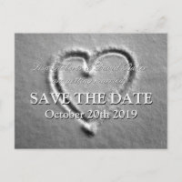 Enregistrer la carte postale mariage date | Coeur 
