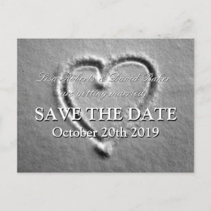 Faire-part Enregistrer la carte postale mariage date   Coeur 