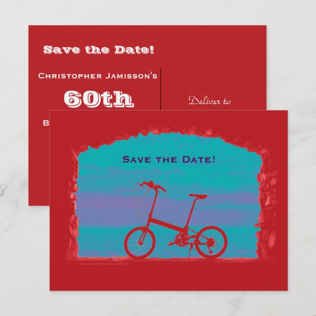 Faire-part Enregistrer la date 60e anniversaire Carte postale (Devant / Derrière)