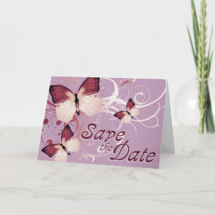 Faire-part enregistrer la date : papillons :