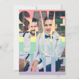 Faire-part Enregistrer La Date Rainbow Gay LGBTQ Photo Person