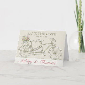 Faire-part Enregistrer la date Vintage vélo tandem