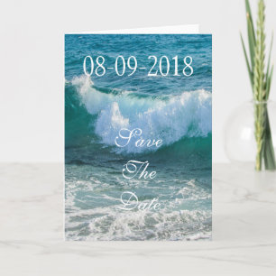 Faire-part Enregistrer La Date Wave Sea Shore Nautique Océan 