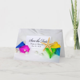 Faire-part Enregistrer l'étoile de mer et les perles Date-mar