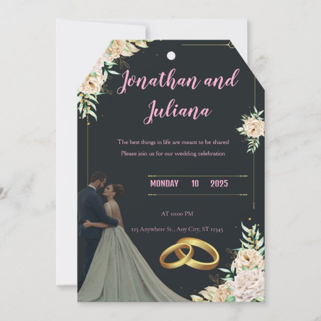 Faire-part Ensemble pour toujours – Le mariage de Sarah et Ah (Devant)