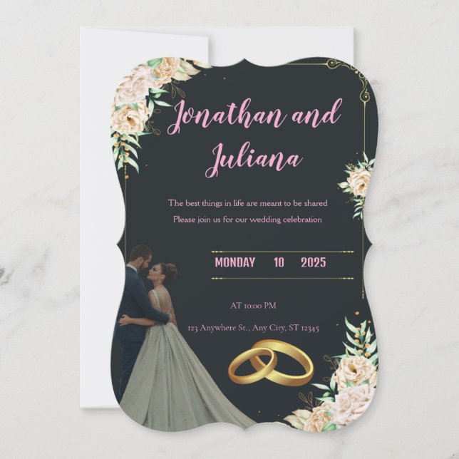 Faire-part Ensemble pour toujours – Le mariage de Sarah et Ah (Devant)