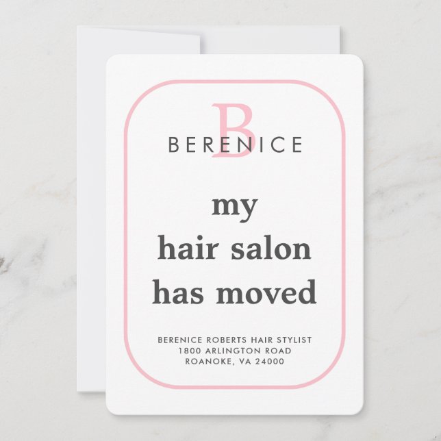 Faire-part Entreprise Nouvelle Adresse Typographie Monogramme (Devant)