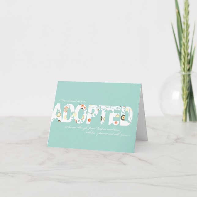 Faire-part Éphésiens 1:5 Verset d'adoption : Floral (Devant)