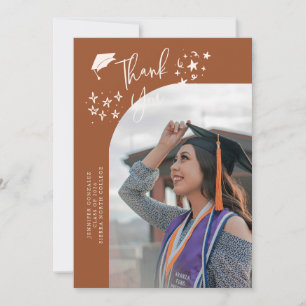Faire-part Étoiles Remerciements Originaux Photo de Diplômé e