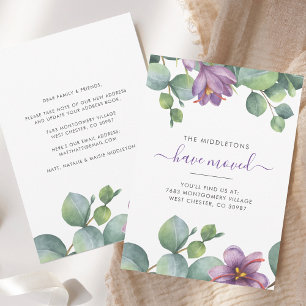 Faire-part Eucalyptus Floral Nous avons déplacé la verdure