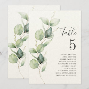 Faire-part Eucalyptus Green Tableau Numéro 5 Siège Mariage