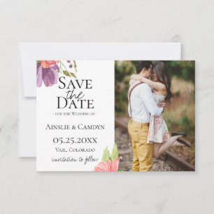 Faire-part Faire part de date de sauvegarde de photo florale 