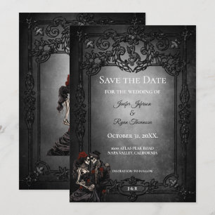 Faire-part Faire part de mariage Halloween gothique sombre