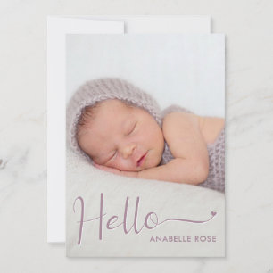 Faire-part Faire part de naissance photo bébé Hello Violet Po