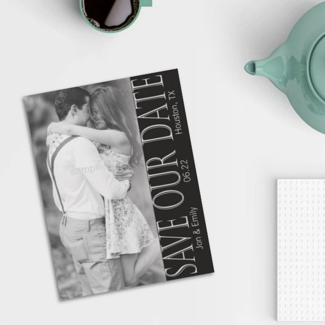 Faire-part Faire part vertical noir et blanc 5 x 7 (Créateur téléchargé)