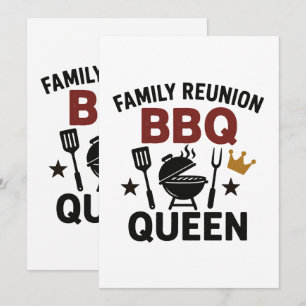 Faire-part Famille Réunion BBQ Queen   Chemise Grill Drôle