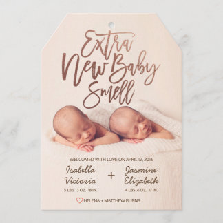 Faire-part Faux Rose Gold Extra New Baby Smell