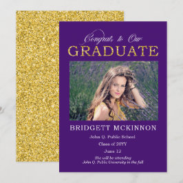 Faire-part Félicitations à nos diplômés Faux Gold Parties sci