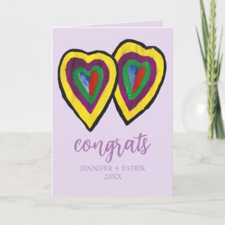 Faire-part Félicitations Coeur-Cadeau Fiançailles Mariage.