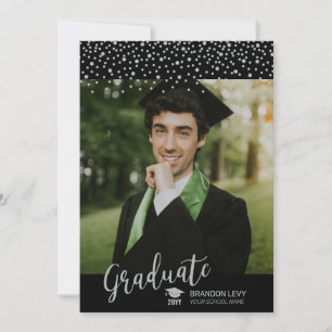 Faire-part Félicitations de fin d'études avec confettis Argen