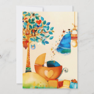 Faire-part Félicitations Fée Whimsical Nouveau-né bébé
